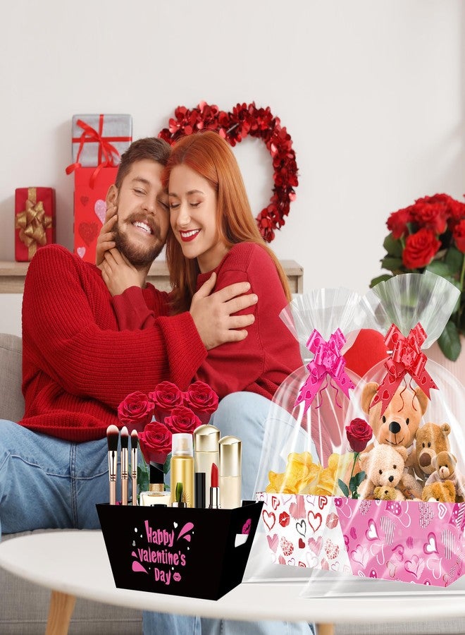 EUVBOKW 12 Pcs Valentine Gift Baskets,Love Heart Empty Boxes with Cellophane Bags and Ribbons for Romantic Valentine's Day Gifts and Wedding Decor (Valentine) - Image 5